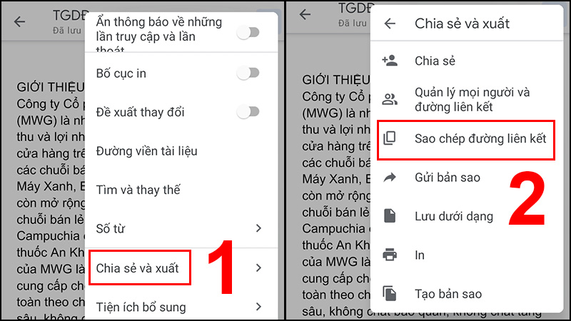 Sao chép đường liên kết